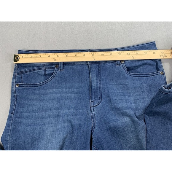 1822 Denim Mid Rise Ankle Jeans Womens 14 Blue Lightweight Stretch 33x27 - Picture 3 of 7